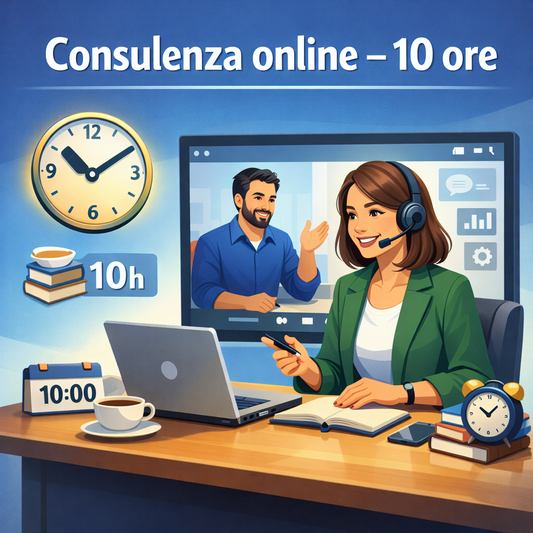 Consulenza personalizzata online – 10 ore + materiale di supporto incluso