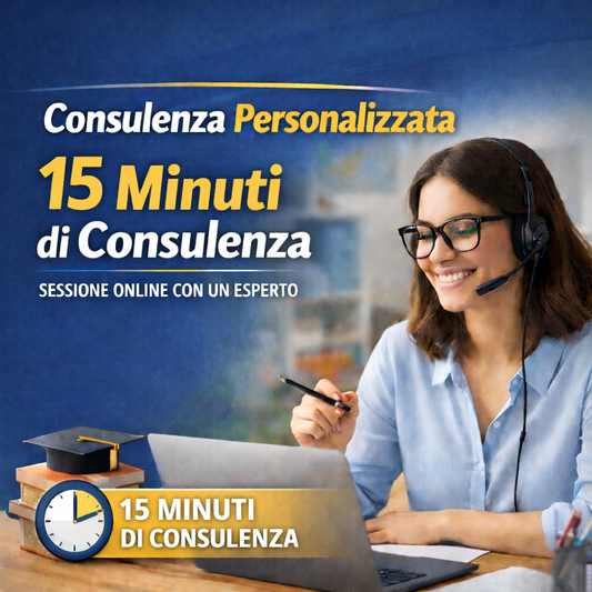 Consulenza personalizzata online – 15 minuti + materiale di supporto incluso