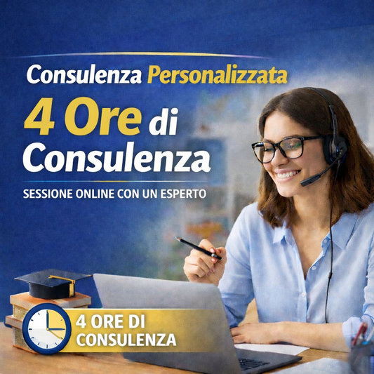 Consulenza personalizzata online – 4 ore + materiale di supporto incluso