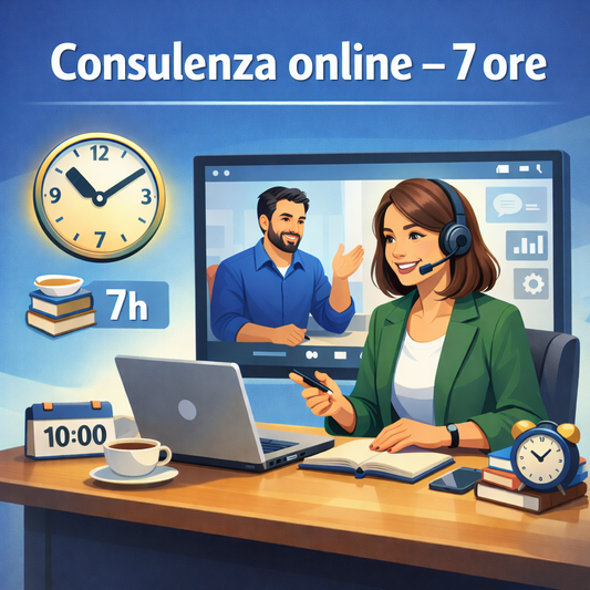 Consulenza personalizzata online – 7 ore + materiale di supporto incluso