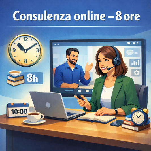 Consulenza personalizzata online – 8 ore + materiale di supporto incluso