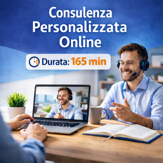 Consulenza personalizzata online – 165 minuti + materiale di supporto incluso